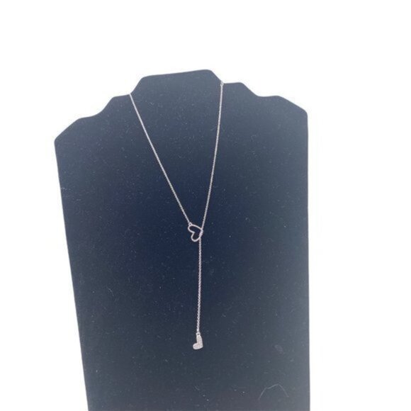 Sliver Sweet Hearts Lariat Women's Necklace - Picture 1 of 11